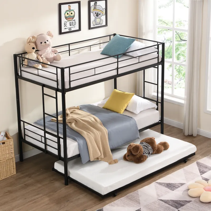 Bunk Bed With Trundle - Black