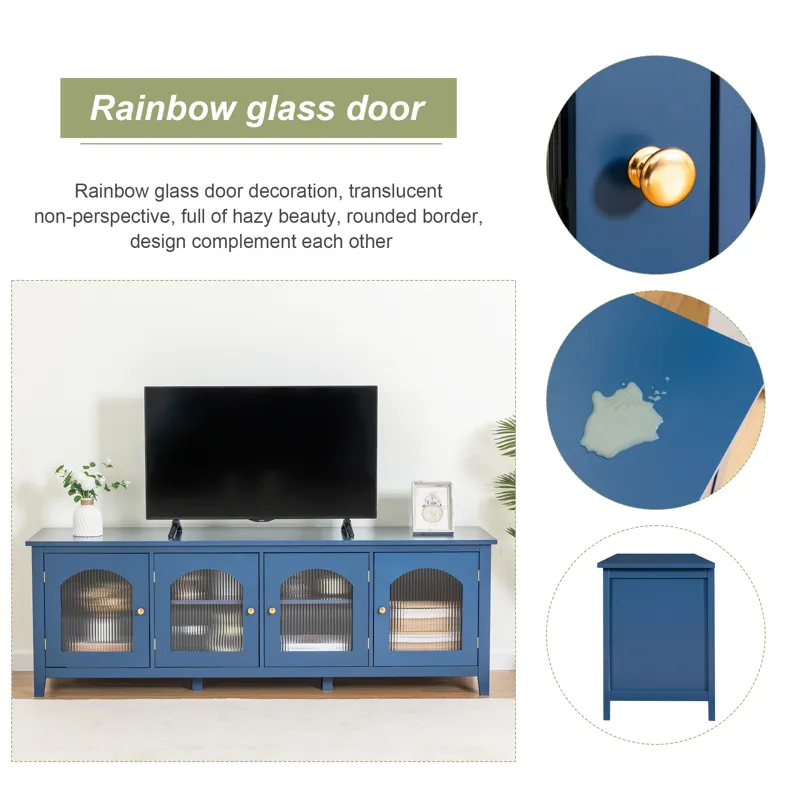 StylishTVcabinet Entertainment CenterTV Stand, TVconsoletable, Media Console, Solidwood Frame, Chang