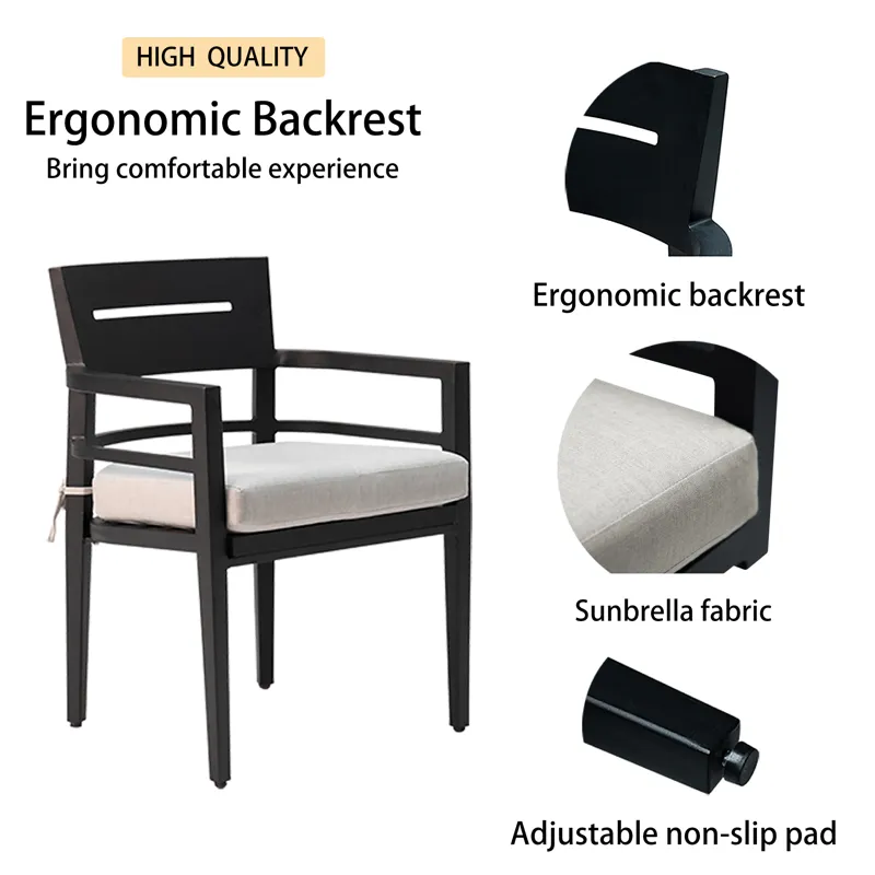 7 Piece Dining Set Modern Outdoor Patio Furniture, Including 4 Dining Chairs & 2 Swivel Rockers Sunb