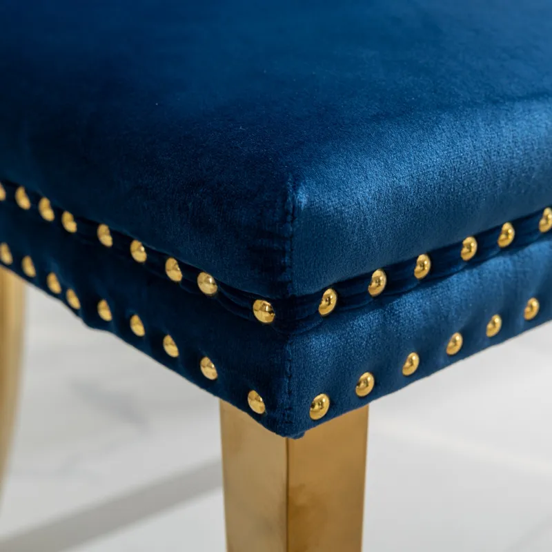 Nikki - Modern, High-End Tufted Solid Wood Contemporary Velvet Upholstered Dining Chair With Golden 