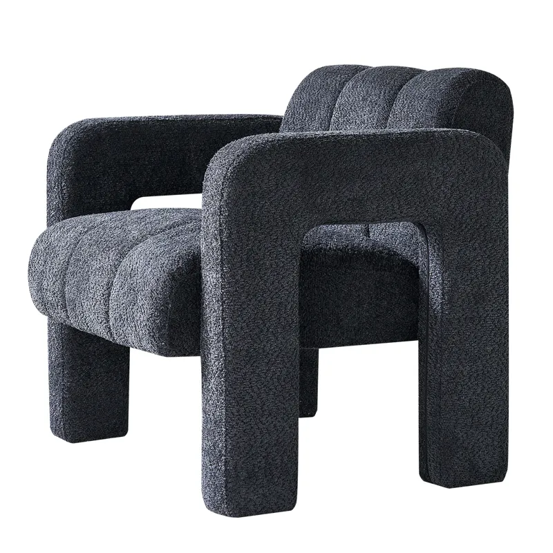31.10\" Boucle Upholstered Accent Chair - Dark Gray