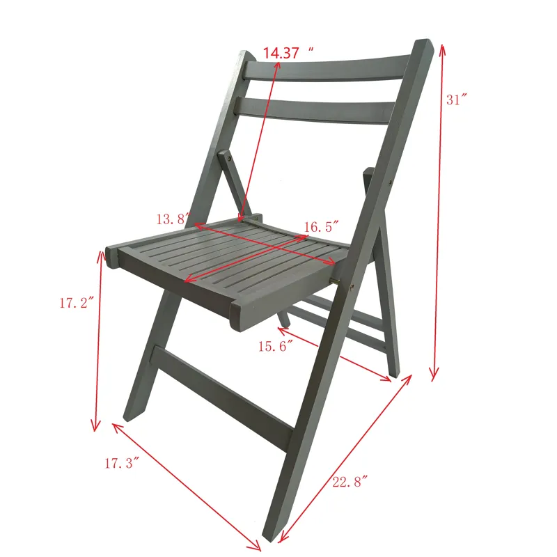 Folding Special Event Chairs, Foldable Style (Set of 4) - Gray