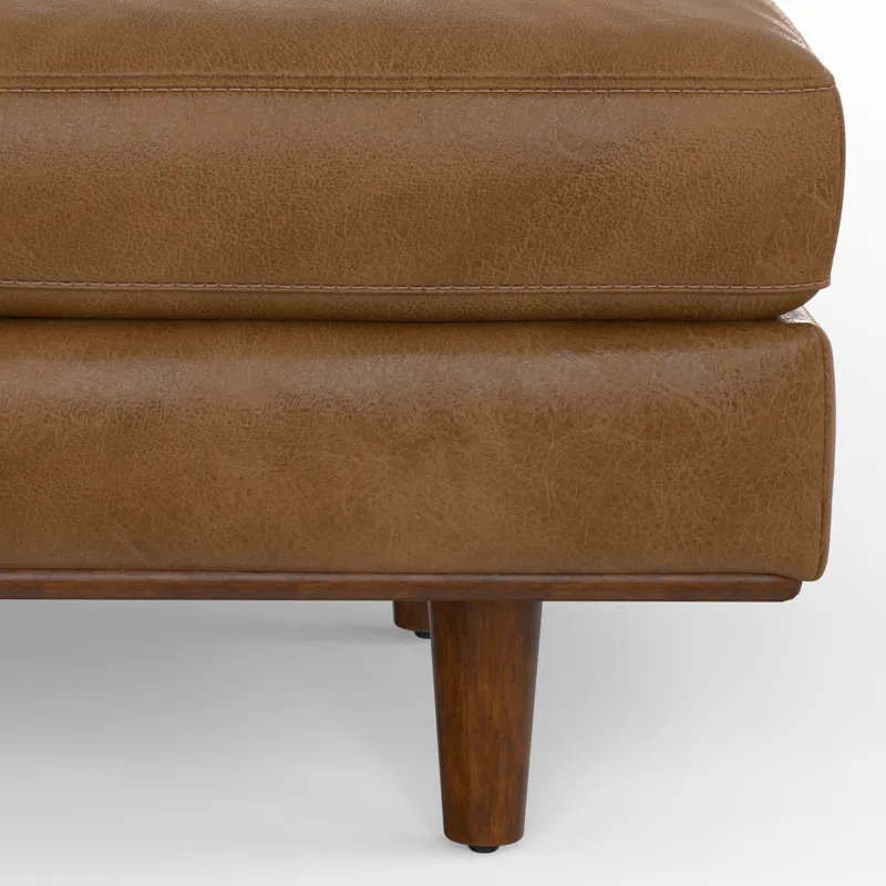 Morrison - Large Rectangular Ottoman - Caramel Brown