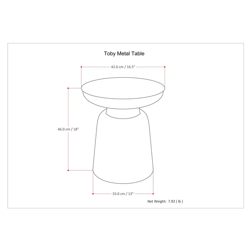 Toby - Metal Accent Table - Gold