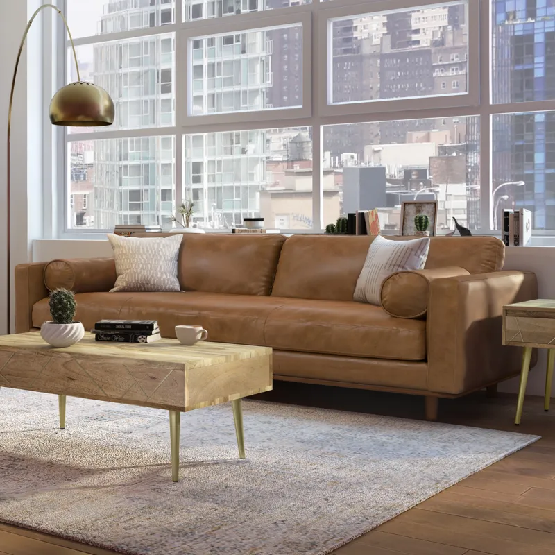 Morrison - 89" Sofa - Caramel Brown