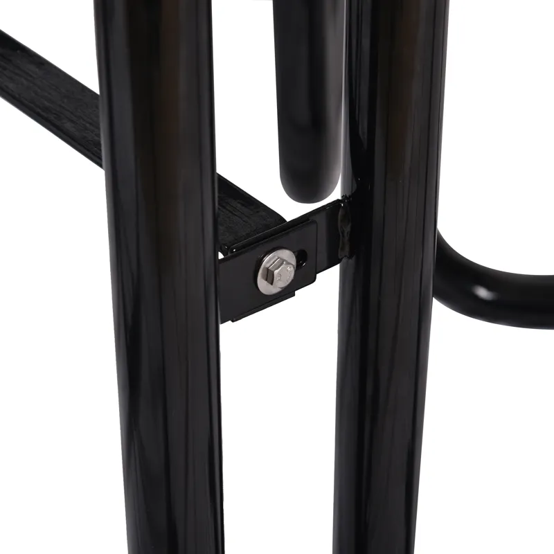 Round Outdoor Steel Picnic Table, With Umbrella Pole - Black