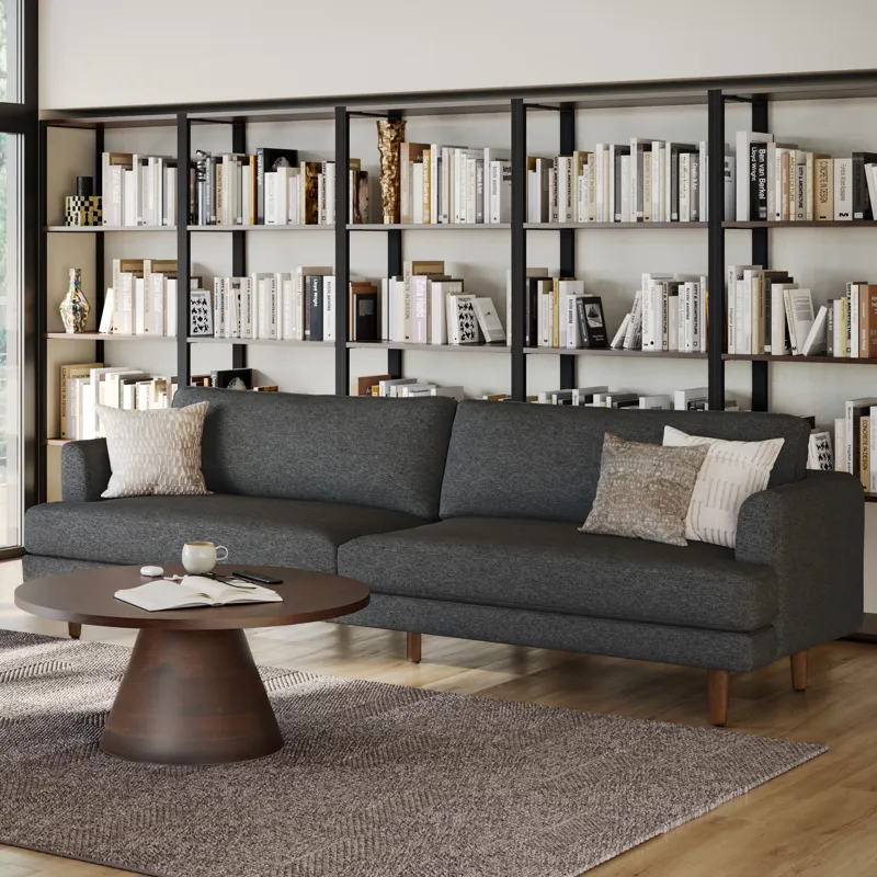 Livingston - 90\" Sofa - Charcoal Grey