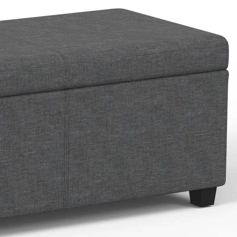 Avalon - Extra Large Storage Ottoman Bench - Slate Grey