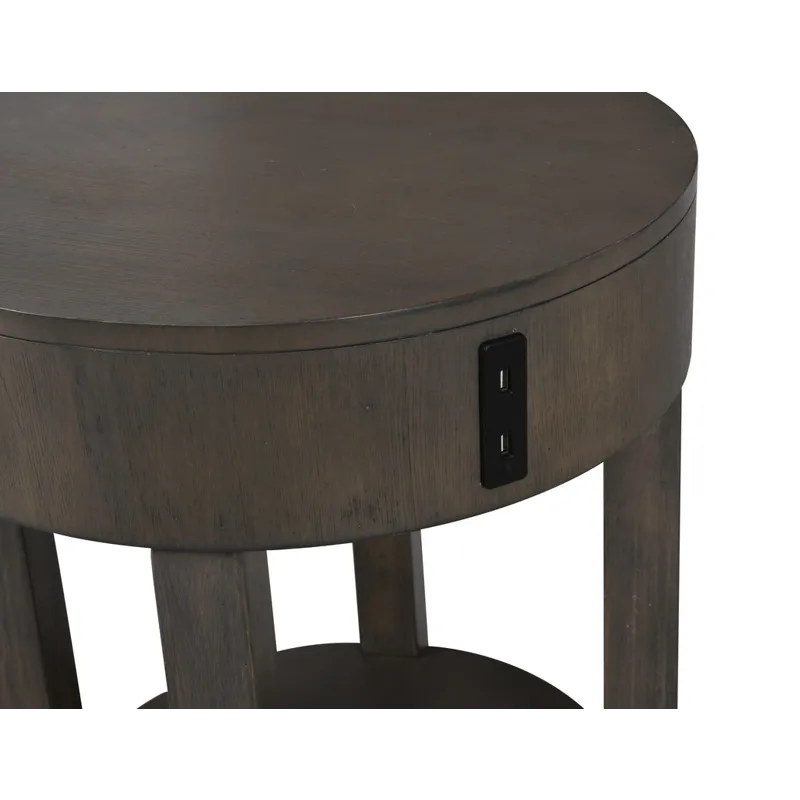 Jonah - 20\" MDF End Table With USB Ports - Light Brown