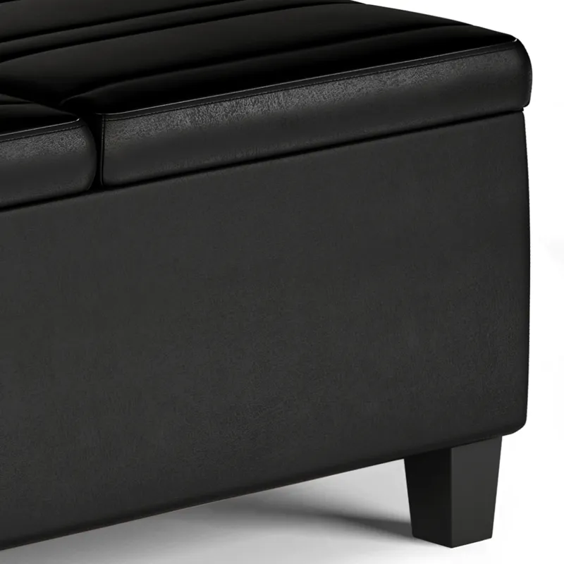 Ellis - Coffee Table Storage Ottoman - Distressed Black