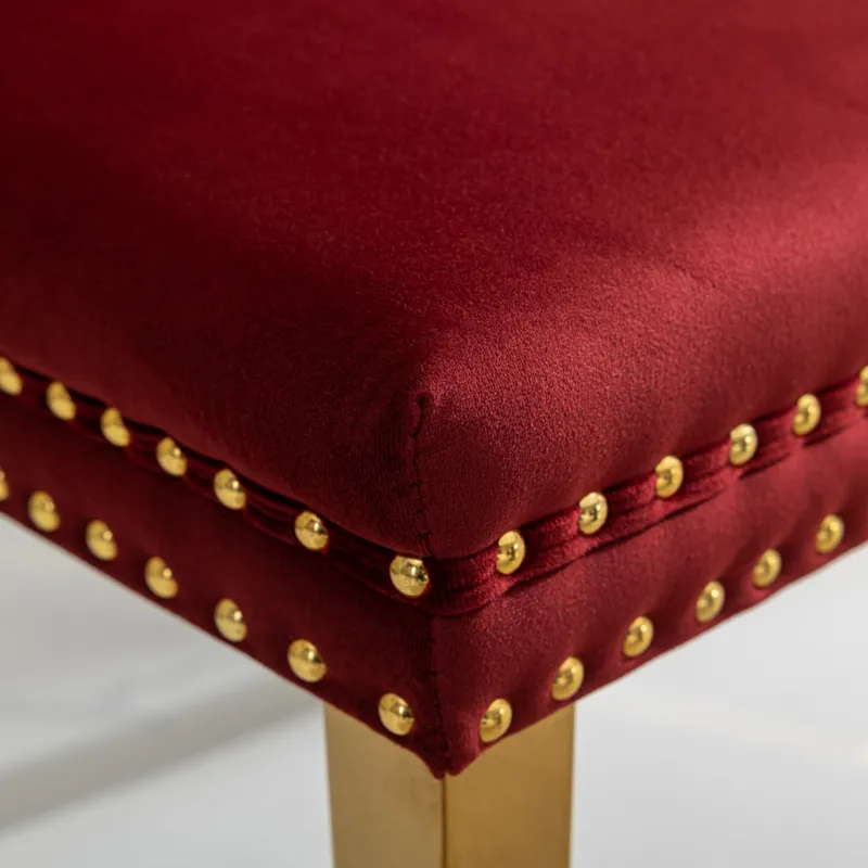 Nikki - Modern, High-End Tufted Solid Wood Contemporary Velvet Upholstered Dining Chair With Golden 