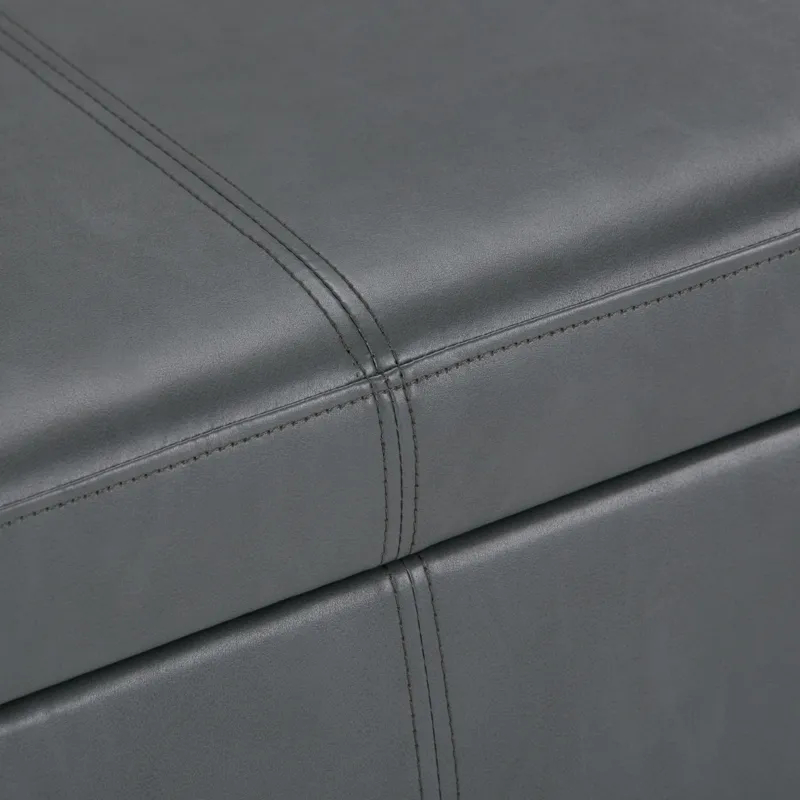 Avalon - Storage Ottoman Bench - Stone Grey