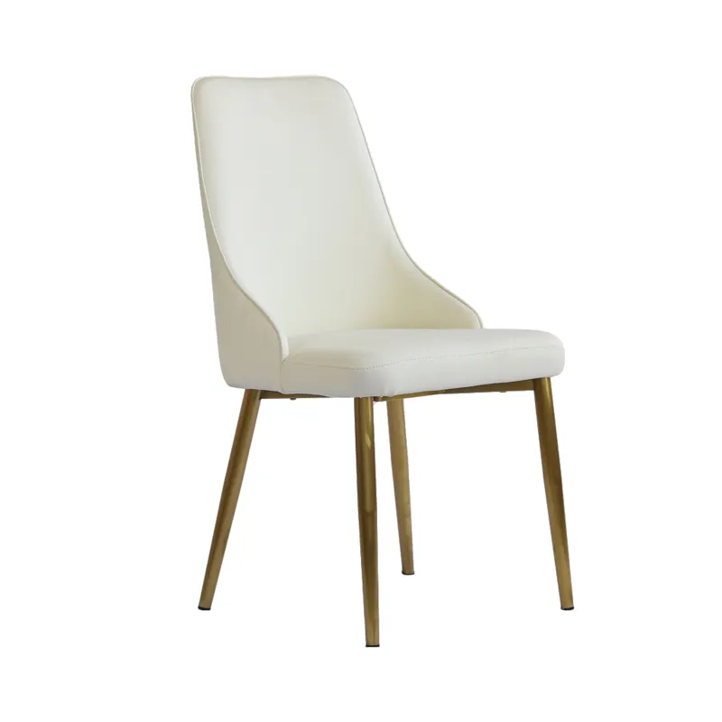 Modern PU Sponge-Filled Dining Chair, Solid Wood Metal Legs, Suitable For Restaurants, Living Rooms 