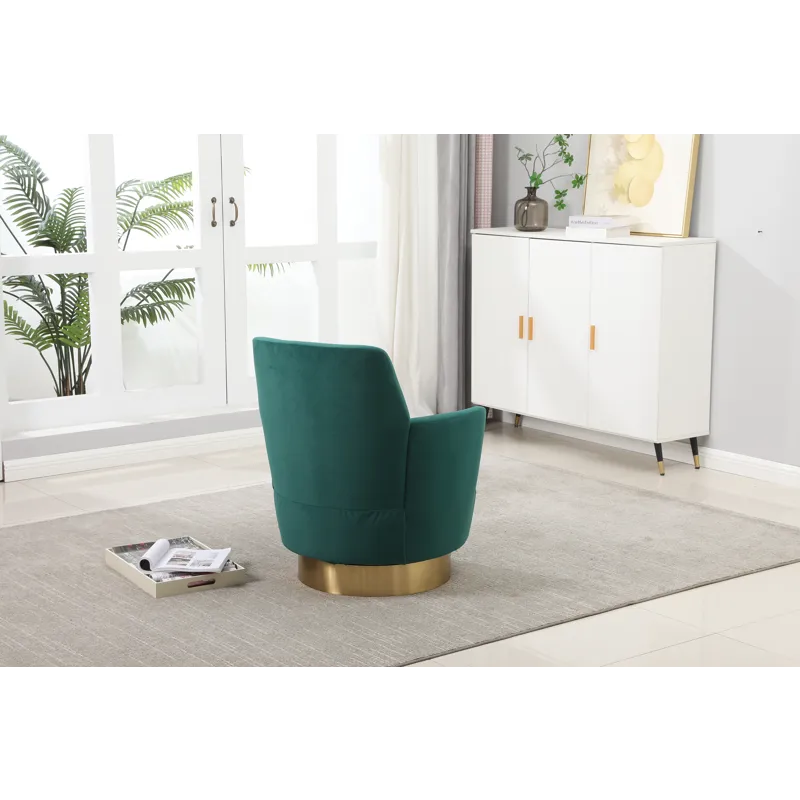 Velvet Swivel Barrel Chair, Swivel Accent Chairs Armchair For Living Room, Reading Chairs For Bedroo