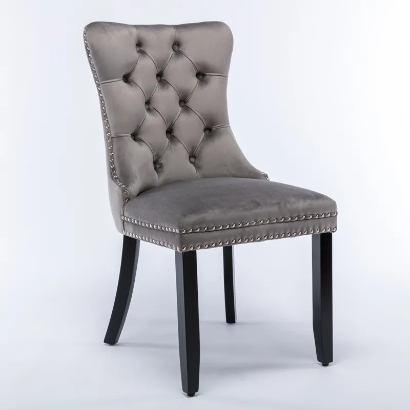 Nikki - Modern, High-End Tufted Solid Wood Contemporary Velvet Upholstered Dining Chair With Wood Le