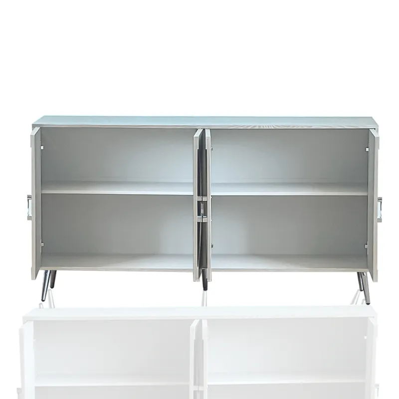 Modern Lacquered 4 Door Wooden Cabinet Sideboard Buffet Server Cabinet Storage Cabinet, For Living R