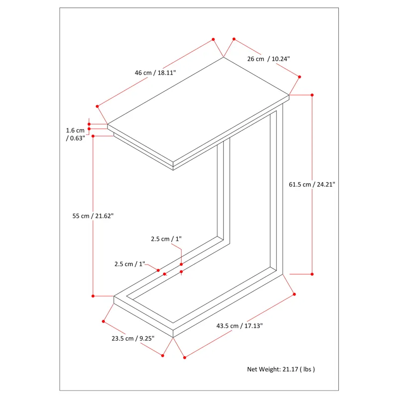 Skyler - C Side Table with Marble Top - White