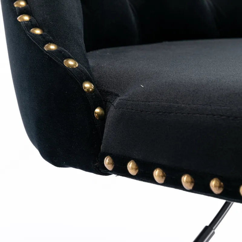 Swivel Velvet Barstools Adjusatble Seat Height, Modern Upholstered Bar Stools With Backs Comfortable