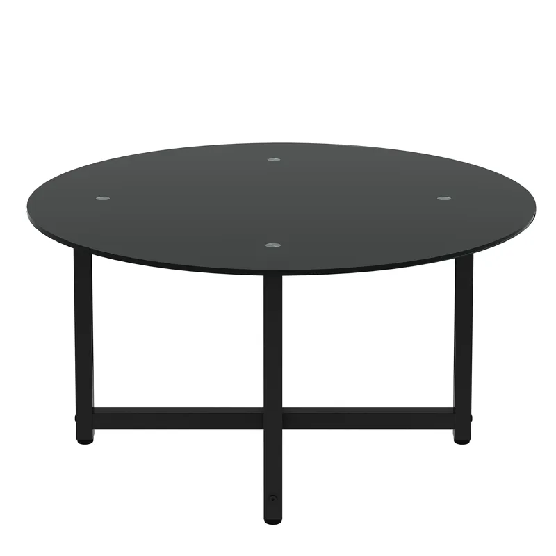 Round Whole Coffee Table, Clear Coffee Table,Modern Side Center Tables For Living Room, Living Room 