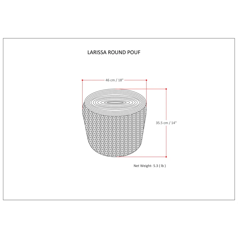 Larissa - Round Braided Pouf - Natural