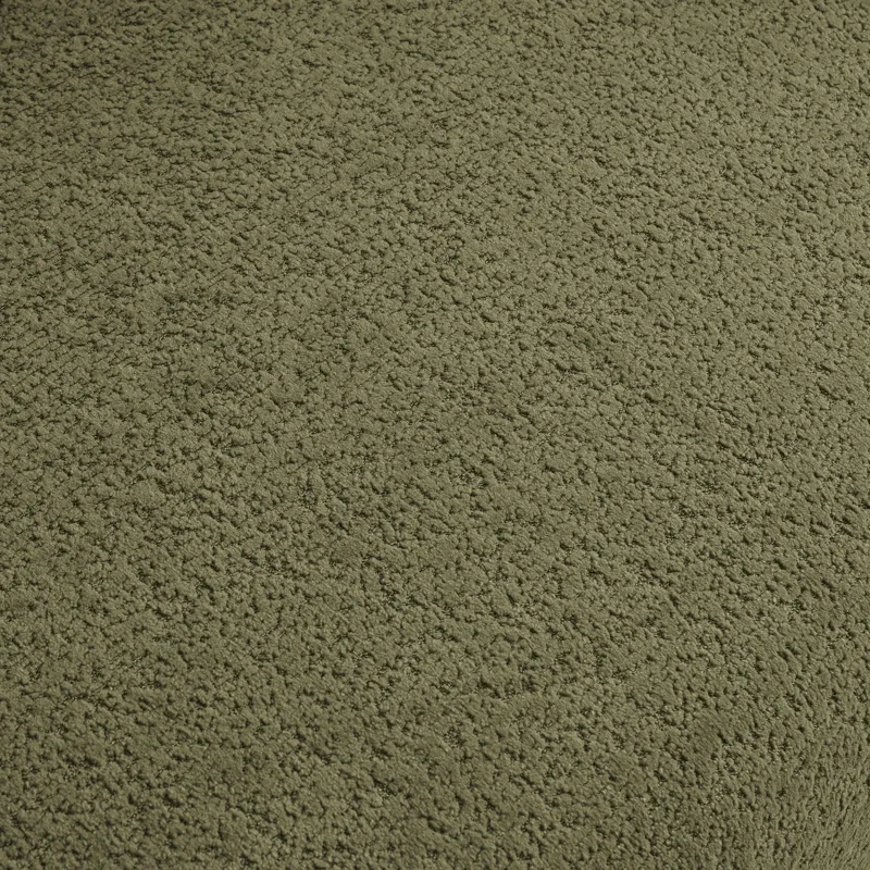 Modern Lamb Wool Sofa With Decorative Throw Pillows For Small Spaces - Emerald