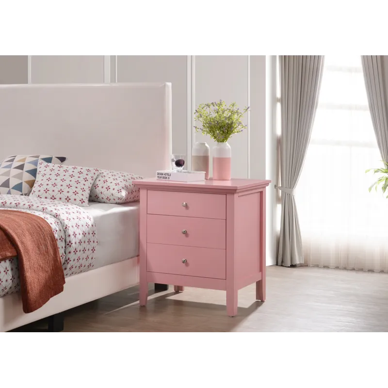 Hammond - G5404-N 3 Drawer Nightstand - Pink