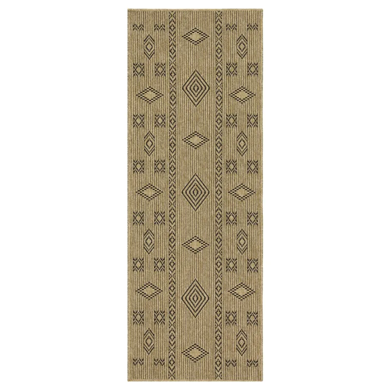 Earth - 7\'10\" X 10\'3\" Indoor / Outdoor Area Rug - Natural / Black
