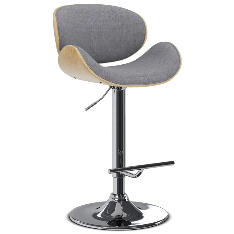 Marana - Bentwood Adjustable Swivel Bar Stool - Light Grey