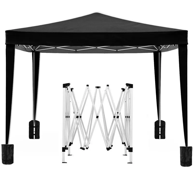 10\'X10\' Folding Canopy With 4 Removable Sidewalls Outdoor Event Shelter UPF 50+ Gazebo Portable Te