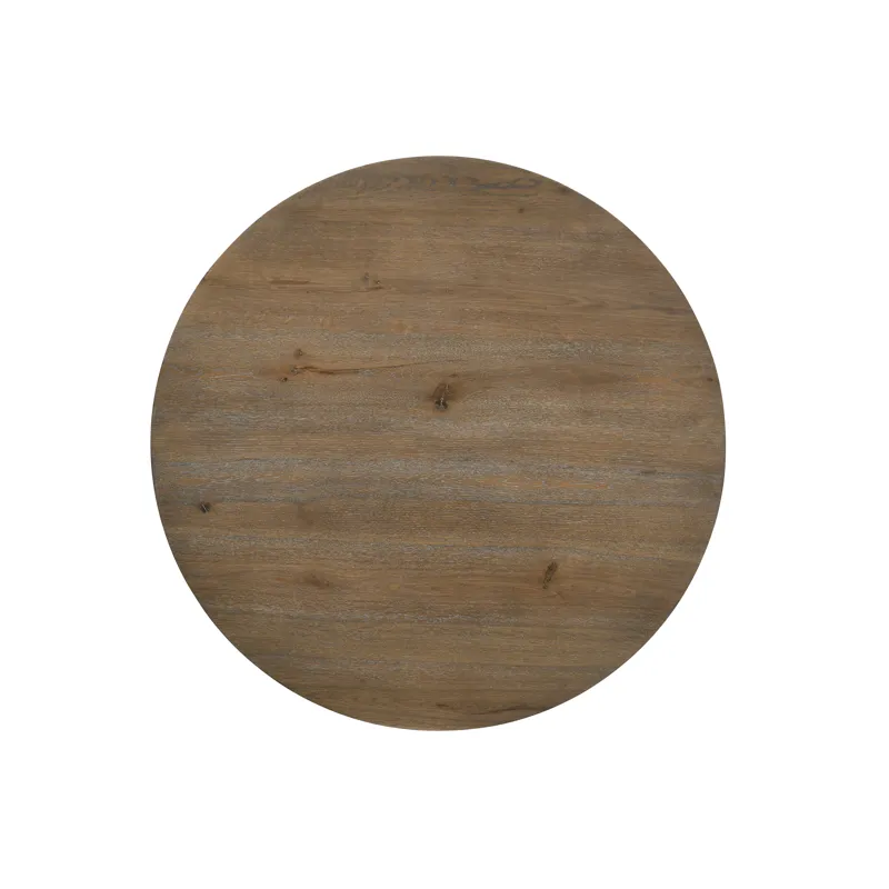 Brutus - Contemporary Round Dining Table With Wheat Colored Base - Vintage Walnut