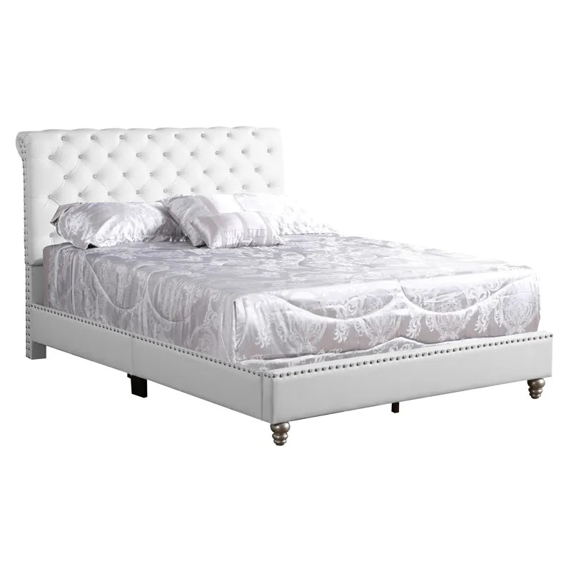 Maxx - G1938-FB-UP Tufted Upholstered Bed - White