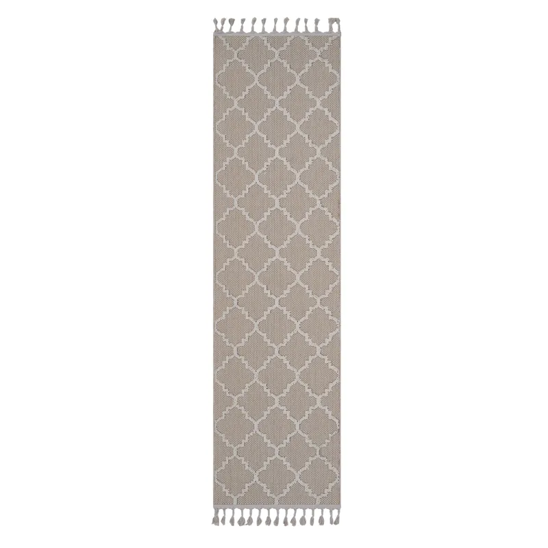 Guros - 2\' x 8\' Trellis Indoor / Outdoor Area Rug - Ivory