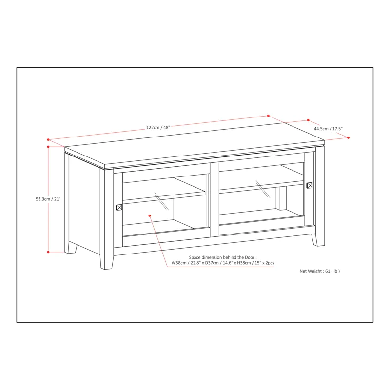 Cosmopolitan - TV Media Stand - Mahogany Brown