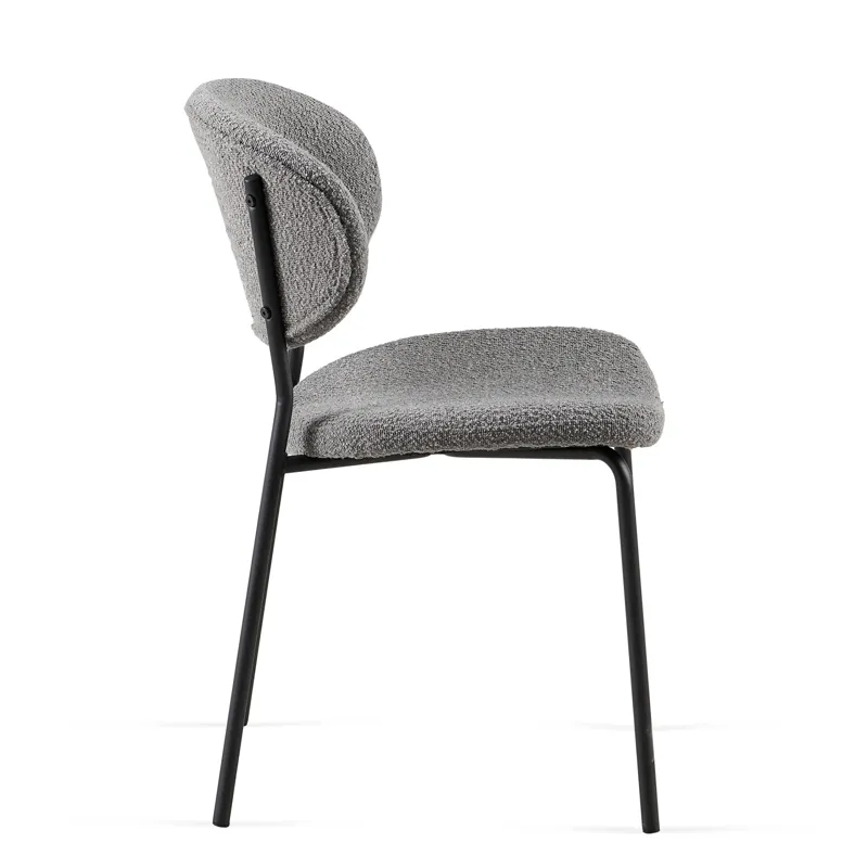 Boucle Dining Chairs, Dining Chairs With Metal Legs For Dining Room, Kitchen, Living Room (Set of 2)