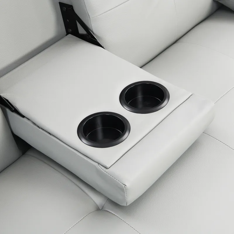 Futon Sofa Bed With Armrest Two Holders - White