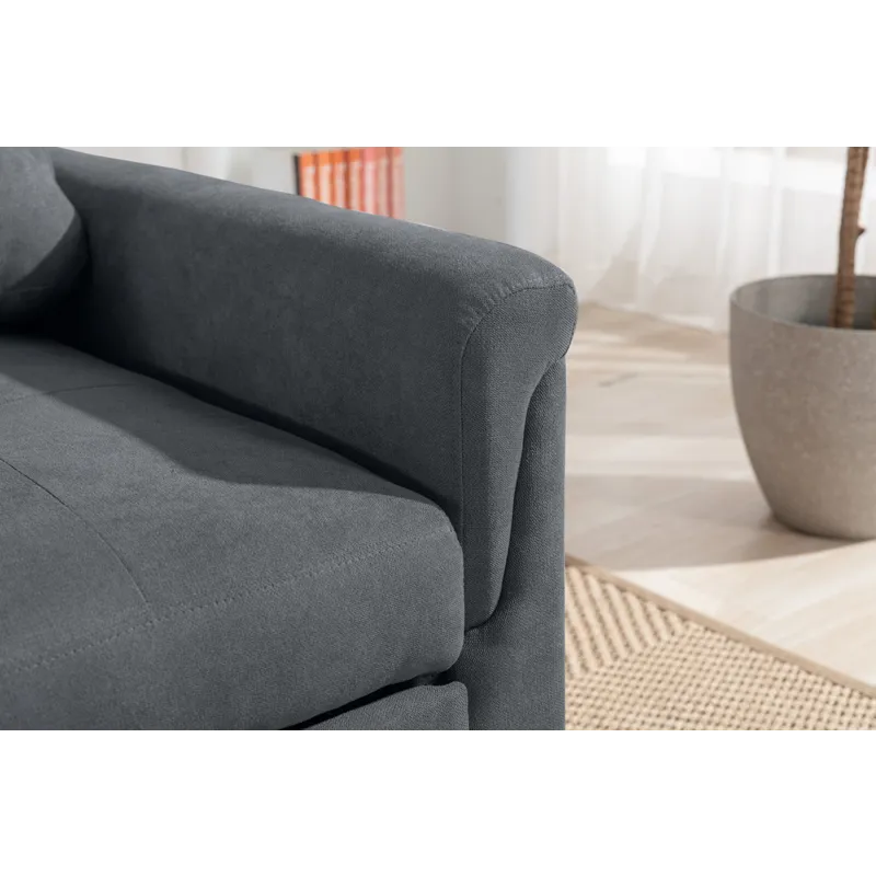 Hannah - Woven Convertible Armchair - Dark Gray