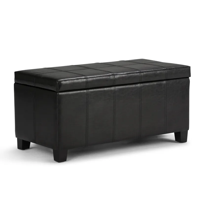 Dover - Storage Ottoman Bench - Midnight Black