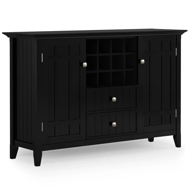Bedford - Sideboard Buffet and Wine Rack - Black