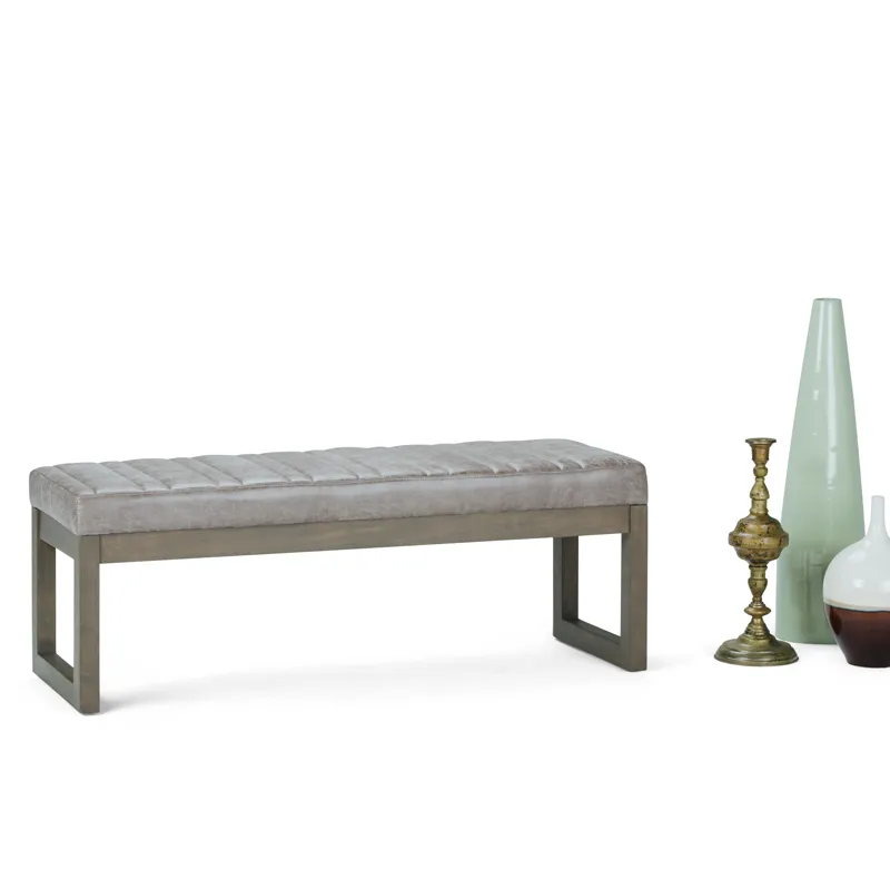 Casey - Ottoman Bench - Distressed Grey Taupe