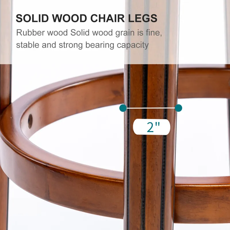 29.5\'\' Wooden Swivel Barstool, 360 Degrees Swivel Barstool, Chair For Home Kitchen Counter - Brown