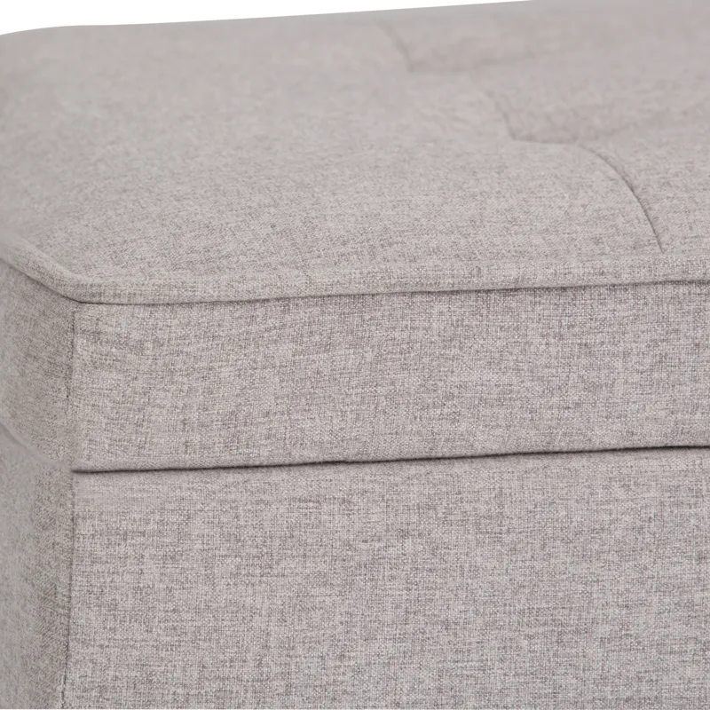 Cosmopolitan - Storage Ottoman Bench with Open Bottom - Cloud Grey