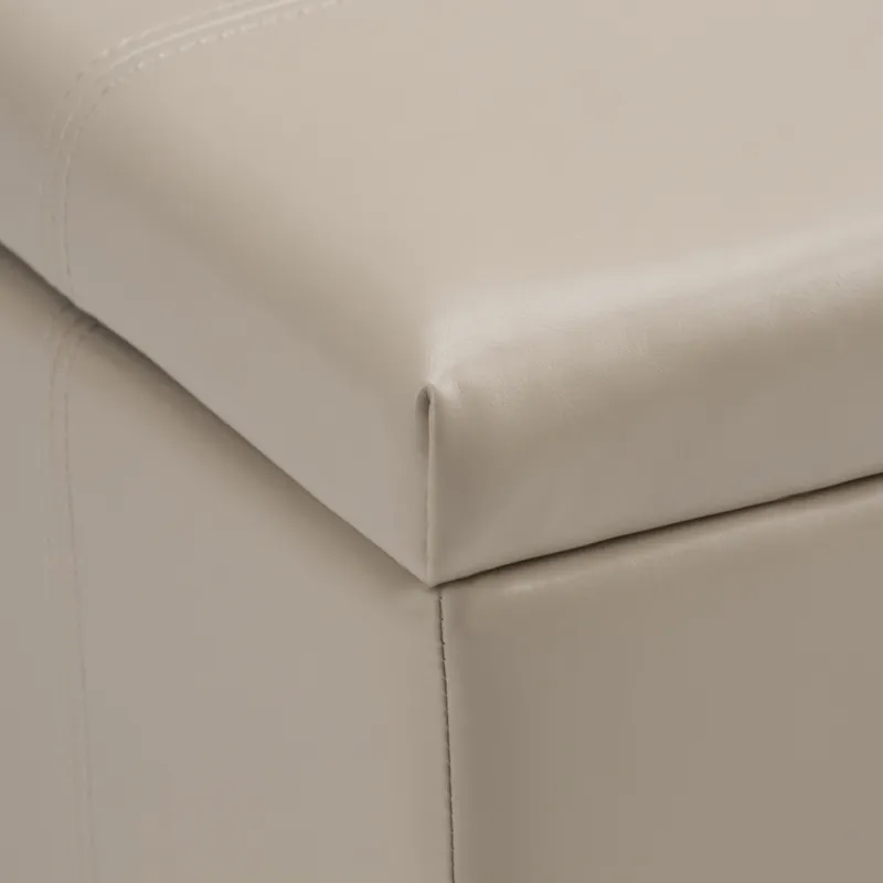 Dover - Storage Ottoman Bench - Satin Cream