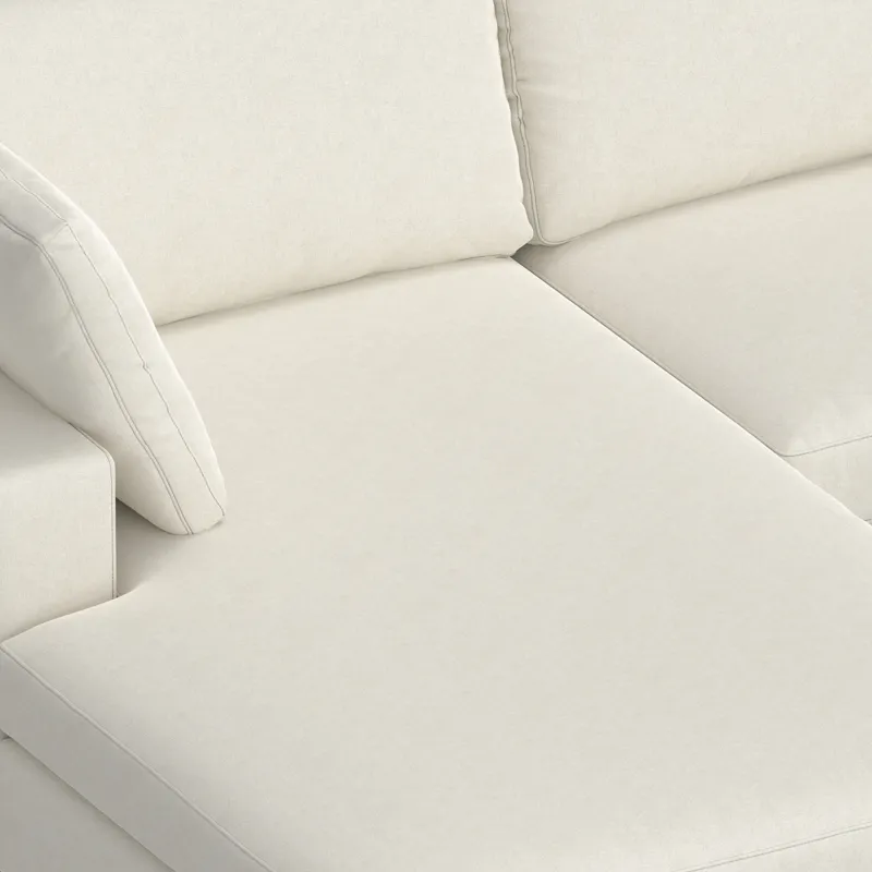 Charlie - Deep Seater Left Sectional Sofa - Cream