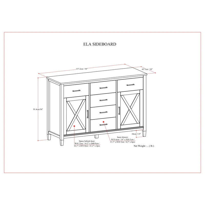 Ela - Sideboard - Smoky Brown
