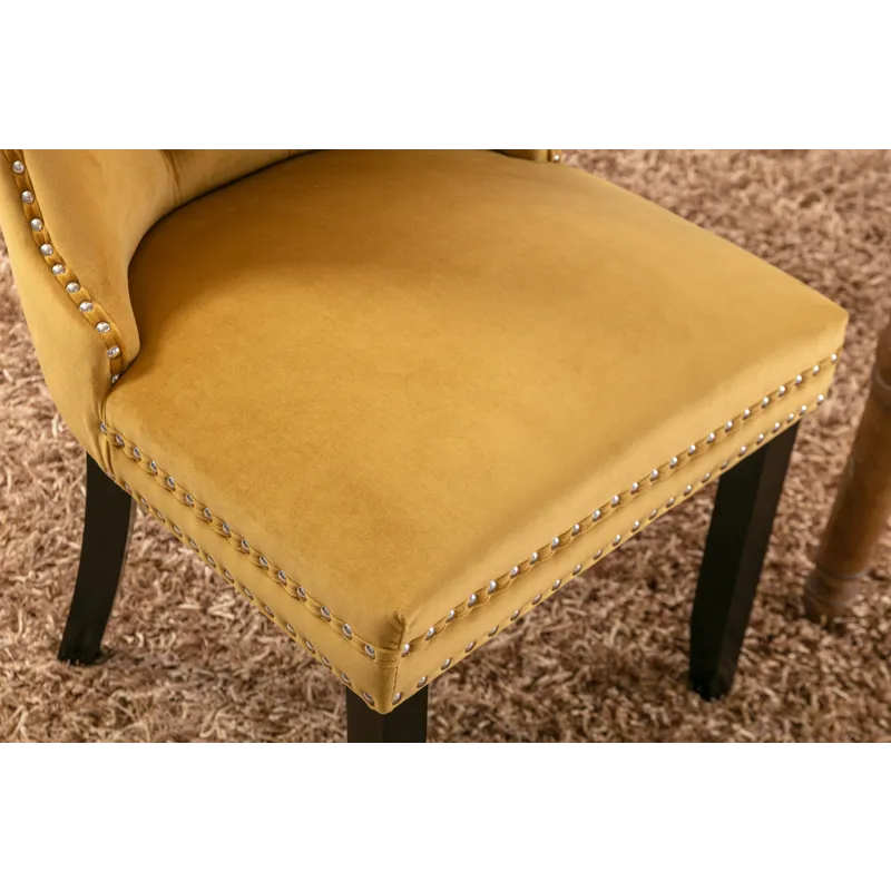 Nikki - Modern, High-End Tufted Solid Wood Contemporary Velvet Upholstered Dining Chair With Wood Le