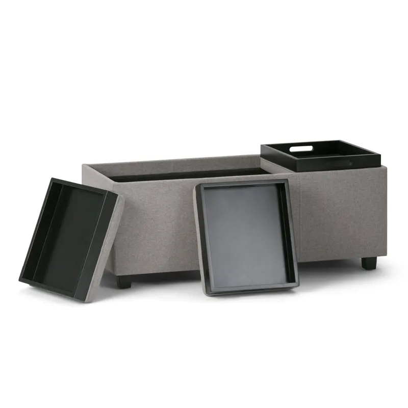 Avalon - Storage Ottoman - Cloud Grey
