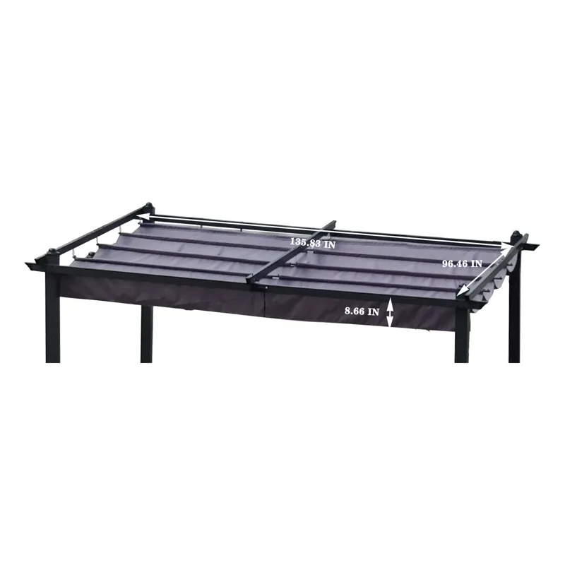 Replacement Canopy Top Cover Fabric For 13 x 10 Ft Outdoor Patio Retractable Pergola Sun-Shelter Can