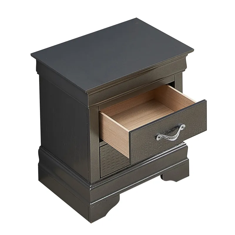 Lorana - G6502-N Nightstand - Metalic Black
