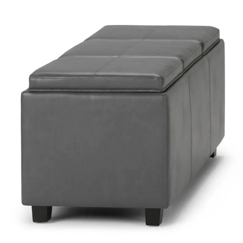 Avalon - Storage Ottoman - Stone Grey