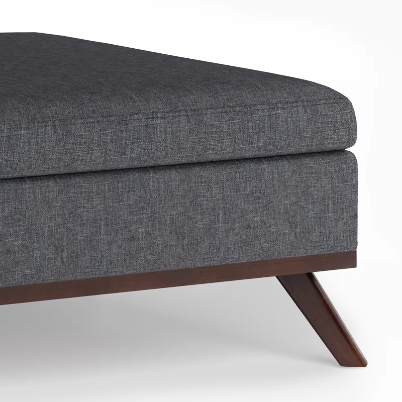 Owen - Square Coffee Table Storage Ottoman - Slate Grey
